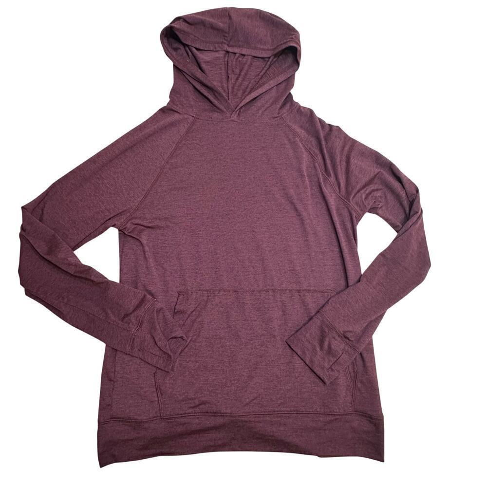 Boy's Long Sleeve Hooded Top sz L (12-14) Burgundy Long Sleeve Hooded Shirt